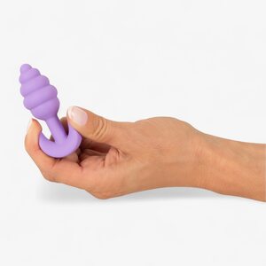 Cuties Mini Butt Plug for Beginners – Spiral Silicone 7.5 cm (Purple)