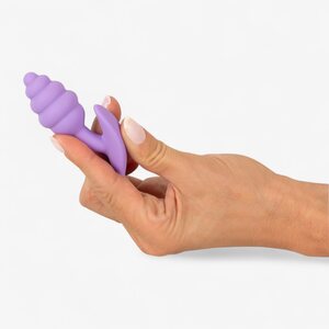 Cuties Mini Butt Plug for Beginners – Spiral Silicone 7.5 cm (Purple)