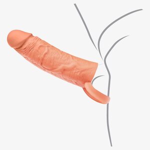 Hidden Desire Penis Sleeve Liquid Silicone with Ring 18 cm