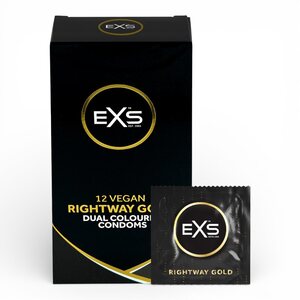EXS Condoms Rightway Gold – Oikeinpäin Sekunnissa | Kondomit 53 mm (12 kpl)