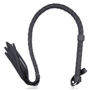 Shadow Control Whip – Musta Keinonahkainen Piiska 85 cm