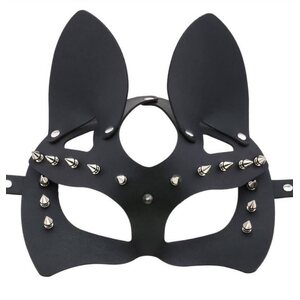 Shadow Panther Mask – Niittikoristeinen Fetishmaski