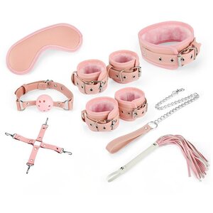 DISCOUNT Soft Control Pleasure Kit – 8-osainen Bondage Setti - Pinkki