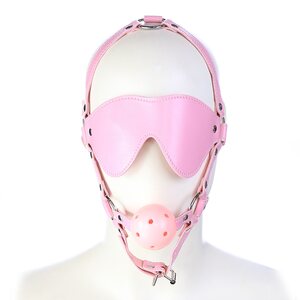 DISCOUNT Total Surrender Harness – Lukittava Gag & Blindfold Control System Pinkki