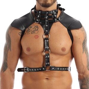 DISCOUNT Dominus Harness – Miesten Nahkajäljitelmäinen Gladiator-valjassetti