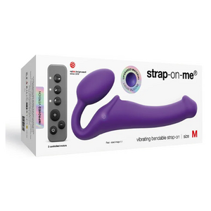 Strap-On-Me Bendable Strap-On Vibrator koko M violetti kauko-ohjaimella