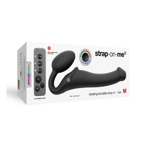 Strap On Me Strap-On-Me 3 Motors Black M taivutettava strap-on vibraattori kauko-ohjaimella