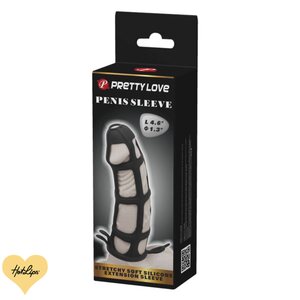 Penis Sleeve Silikonia Musta