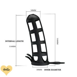 Penis Sleeve Silikonia Musta