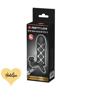 Penis Sleeve Silikonia Musta Moottorilla