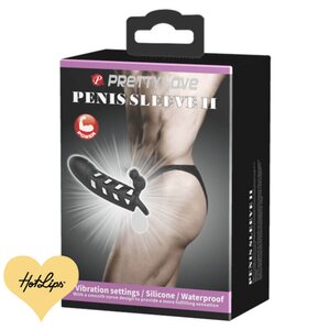 Penis Sleeve Silikonia Moottorilla Musta