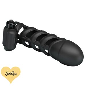 Penis Sleeve Silikonia Moottorilla Musta