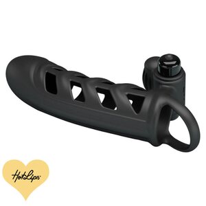 Penis Sleeve Silikonia Moottorilla Musta
