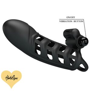 Penis Sleeve Silikonia Moottorilla Musta