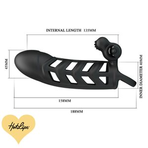 Penis Sleeve Silikonia Moottorilla Musta