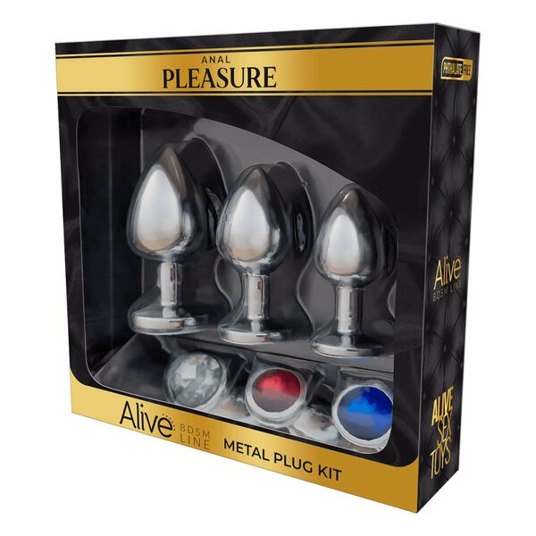 Alive Anal Pleasure Metal Plug Kit Anaalitapit