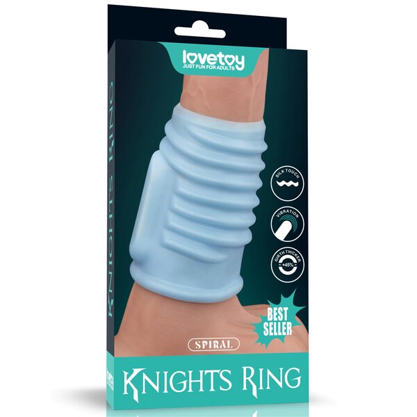 Lovetoy Vibrating Spiral Knights Ring Blauw