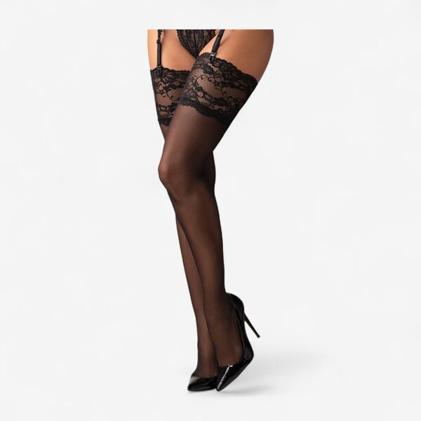 Obsessive Lingerie Seksikkäät Mustat Pitsisukat