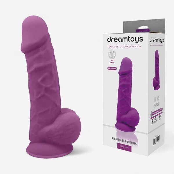 Dream Toys Realistinen Silikonidildo 21,6 cm – Kivekset & Imukuppi