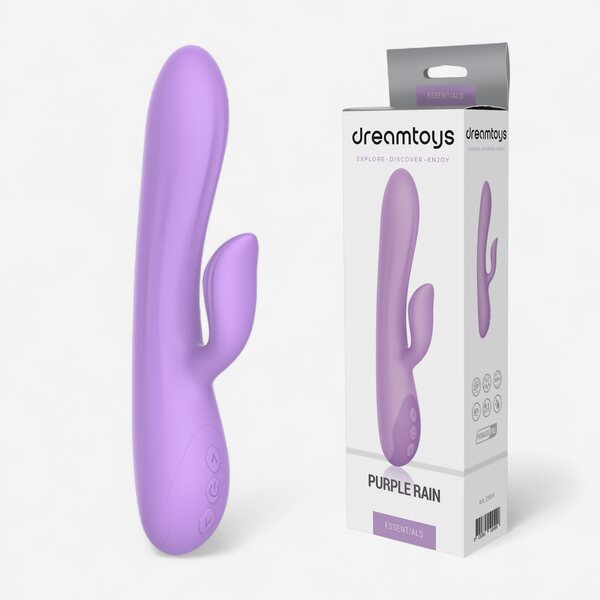 Dream Toys Purple Rain Luxe – Flexible Duo Vibrator for Intense Dual Pleasure