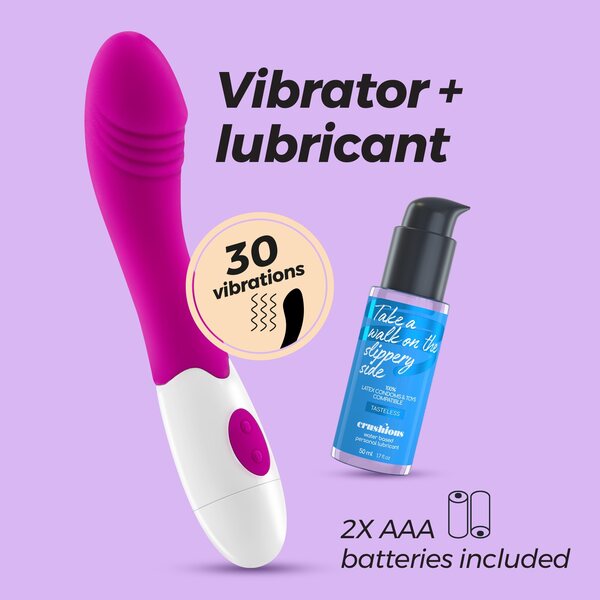 Crushious Growlie G-Spot Vibrator 30 Modes – Lube & AAA Batteries Included