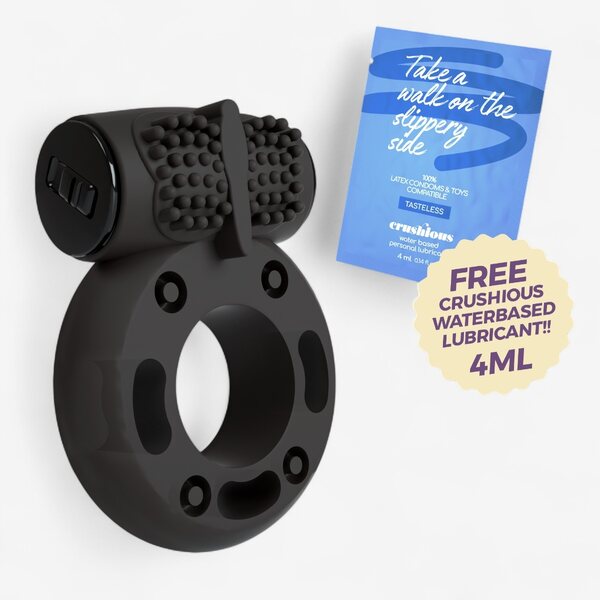 Crushious Booster Vibrating Cock Ring – Harder Erections & Longer Lasting Pleasure