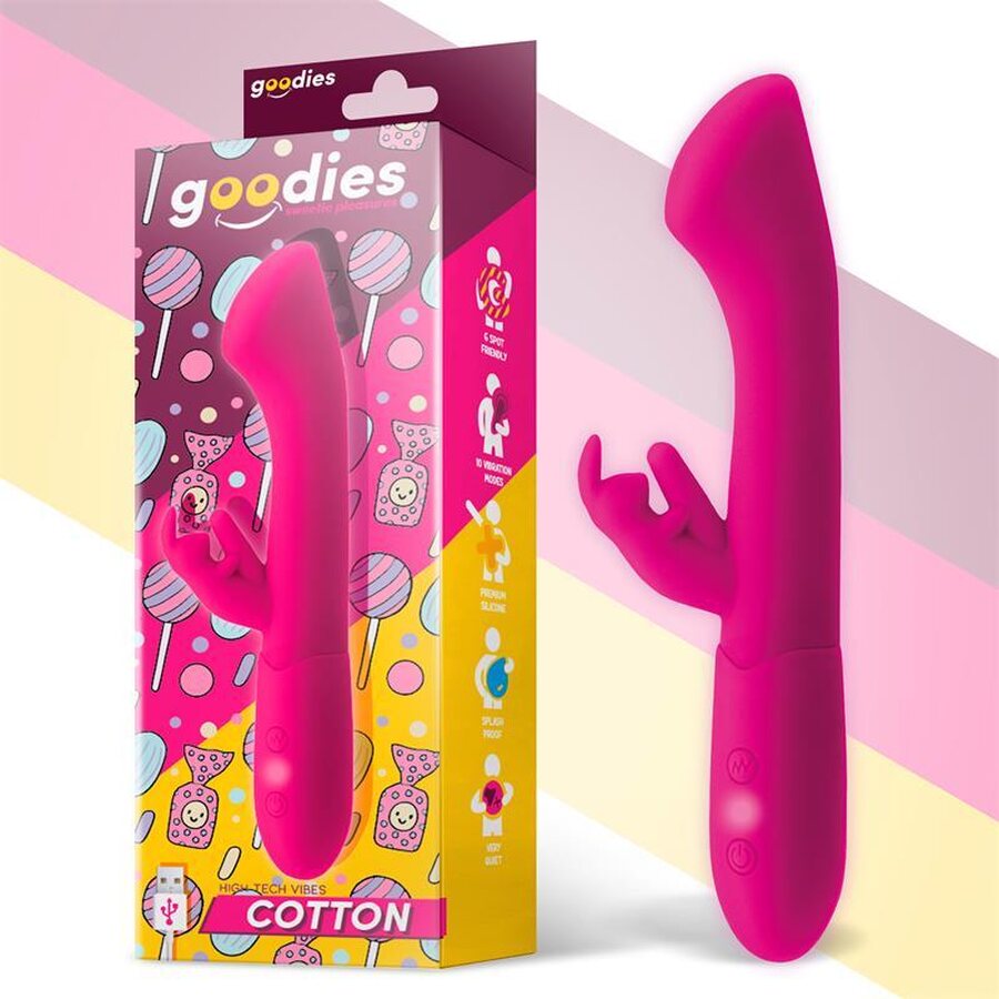 Goodies Cotton – Rabbit-vibraattori G-pisteelle ja klitorikselle, USB-ladattava