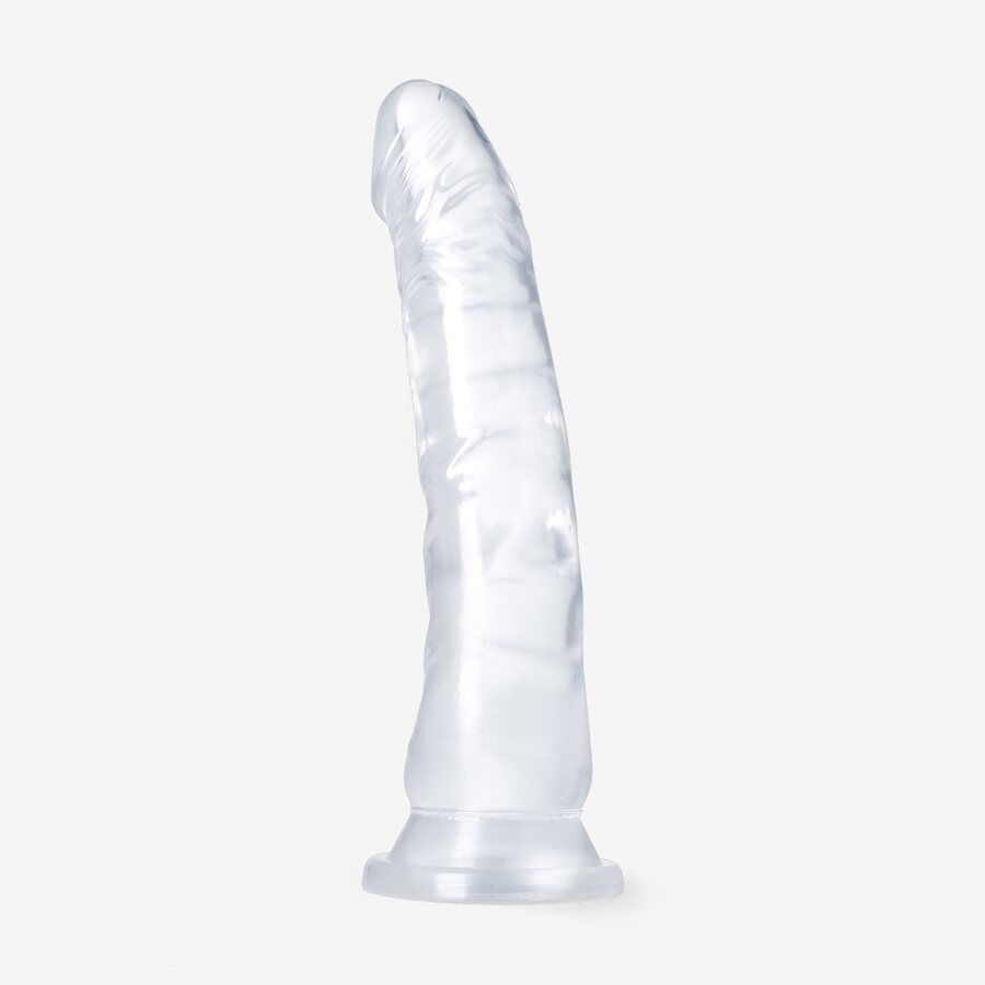 Blush Novelties B Yours Diamond Glimmer – kirkas imukuppidildo 20 cm, valjasyhteensopiva