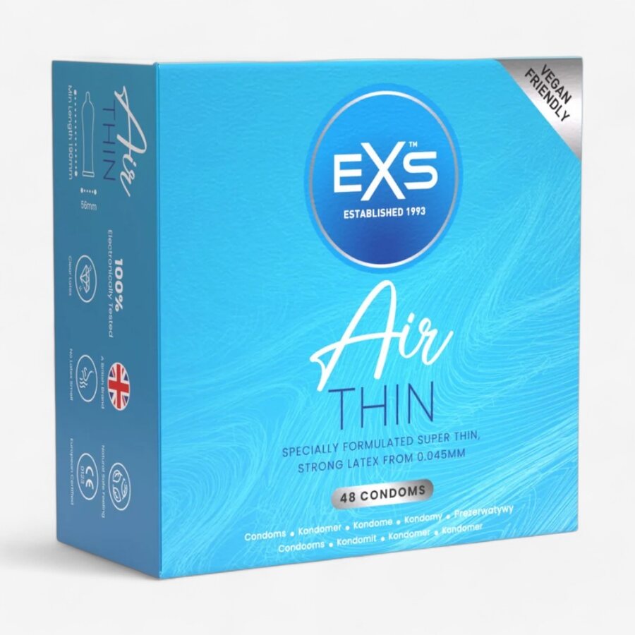 EXS Condoms Air Thin – Ultraohuet Vegaanikondomit 48 kpl