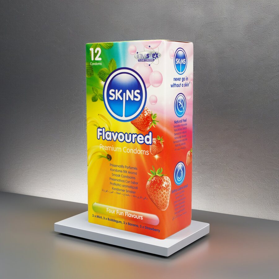 SKINS Skins Flavoured Premium Condoms Makukondomit 12 kpl