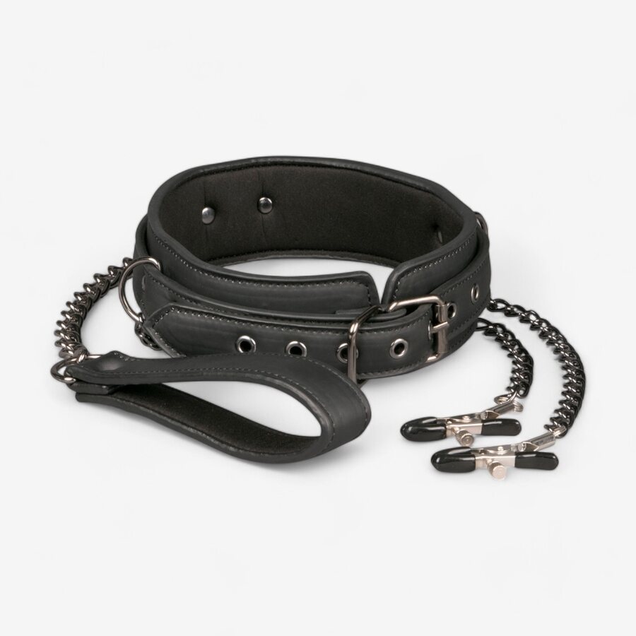 Easy Toys Kaulapanta Talutushihnalla & Sdettvt Nnninipistimet – Fetish Comfort Setti