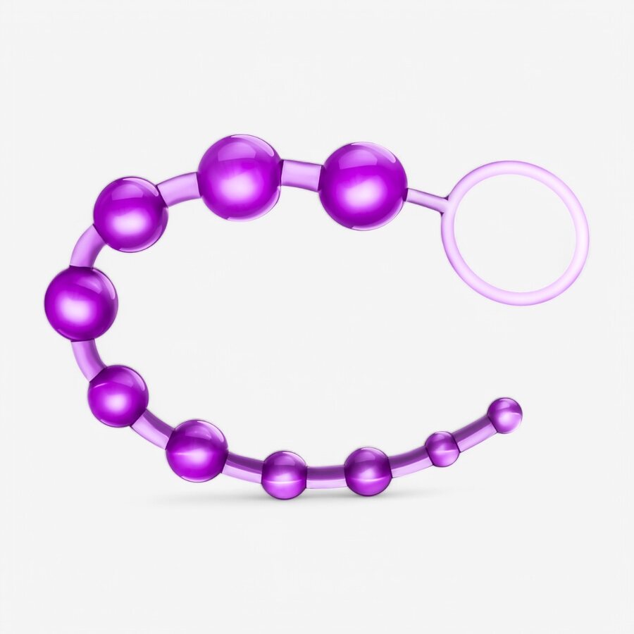 Blush Novelties B Yours Basic Beads Anaalikuulat – Purppura, joustavat graduoidut, vetorengas (32 cm)