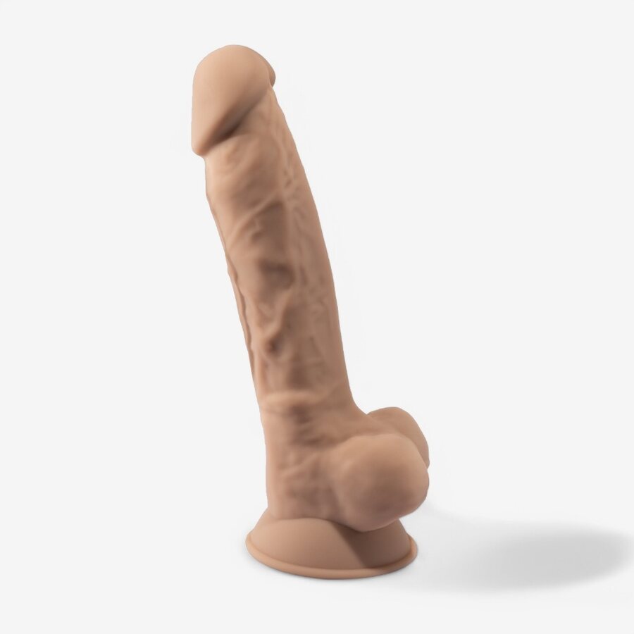 SilexD Lämpömuokattava Silikonidildo 18 cm – Vaalea