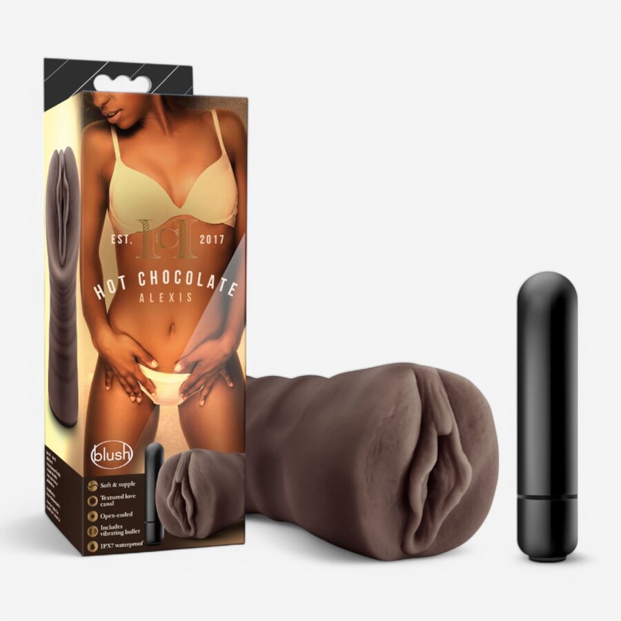 Blush Novelties Vibrating Pocket Pussy Chocolate – Aidontuntuinen Tasku-Masturbaattori