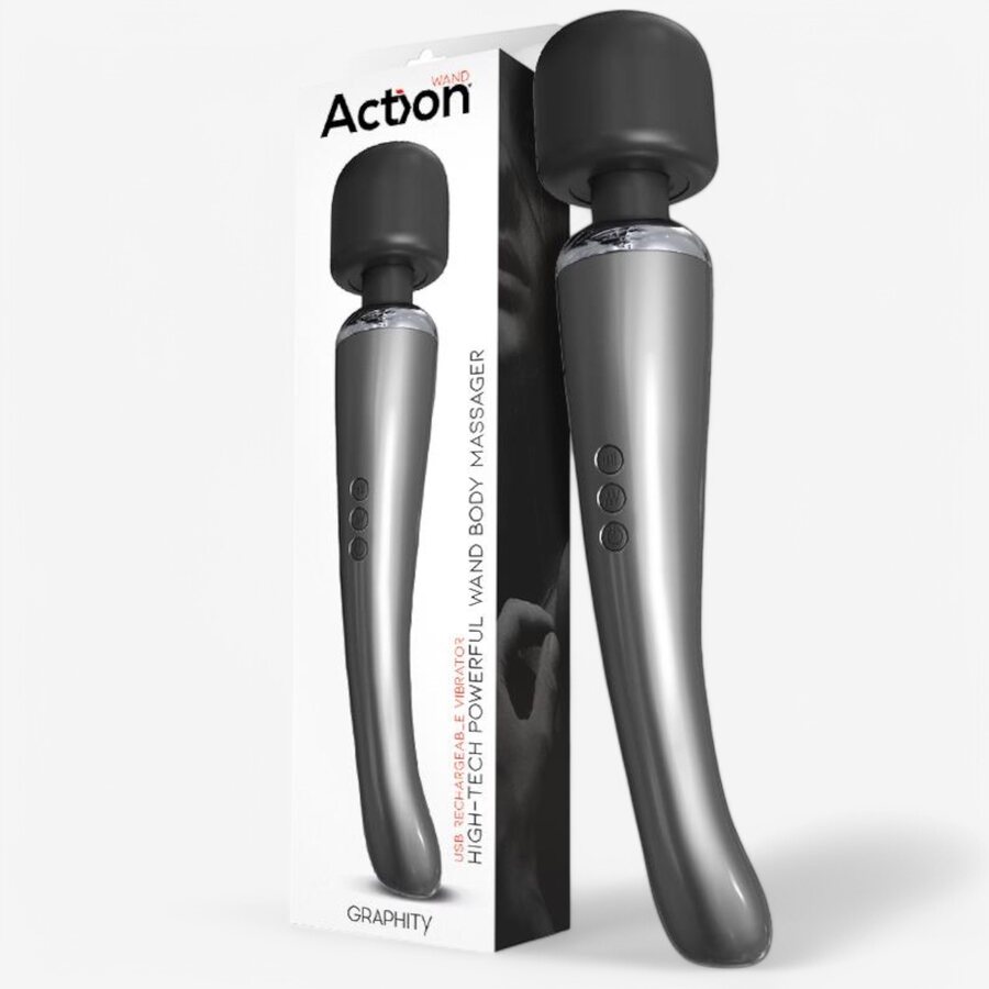 Action Graphity High Tech WandKoe tehokas ja hiljainen wand-vibraattori 20 värinäohjelmalla!