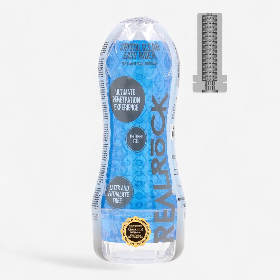 Real Rock Easy Rider Textured Masturbator Sininen