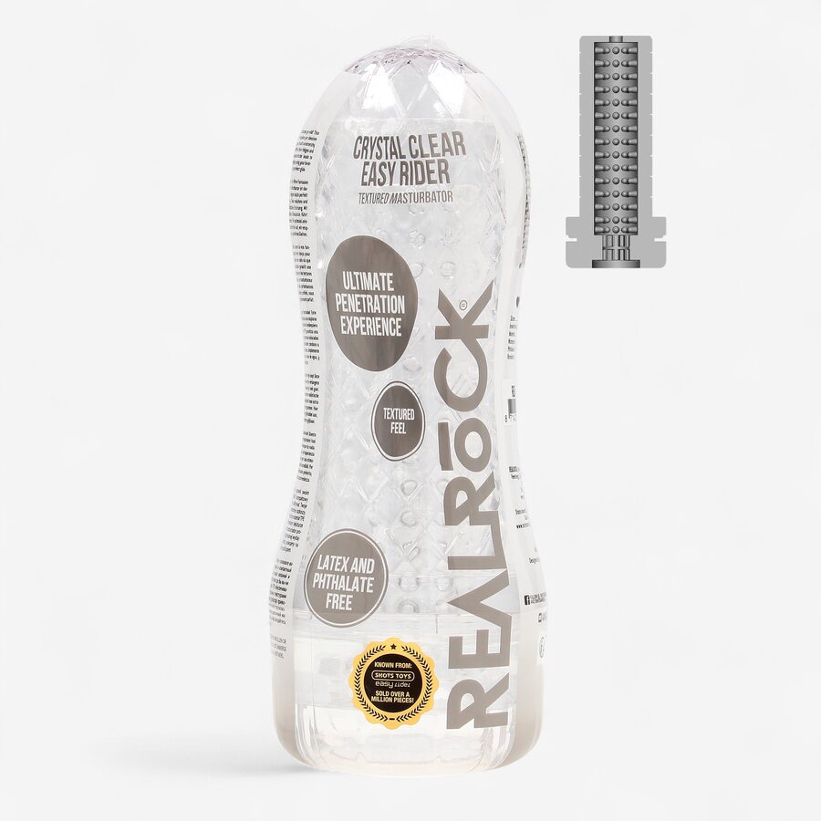 Real Rock Easy Rider Textured Masturbator Transparent