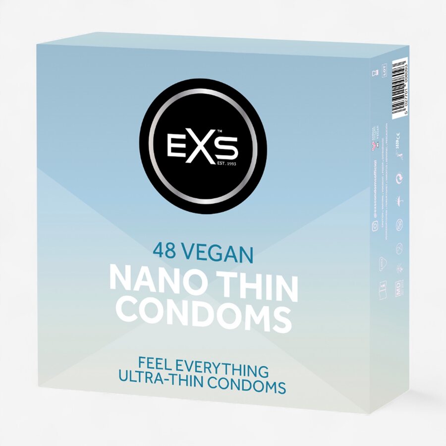 EXS Condoms Erittäin Ohuet Kondomit 48 kpl – Nano Vegan UltraFeel