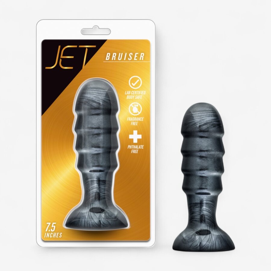 Blush Novelties Jet Bruiser – suuri anaalitappi Ø 5,7 cm, imukupilla (hiilenmusta)