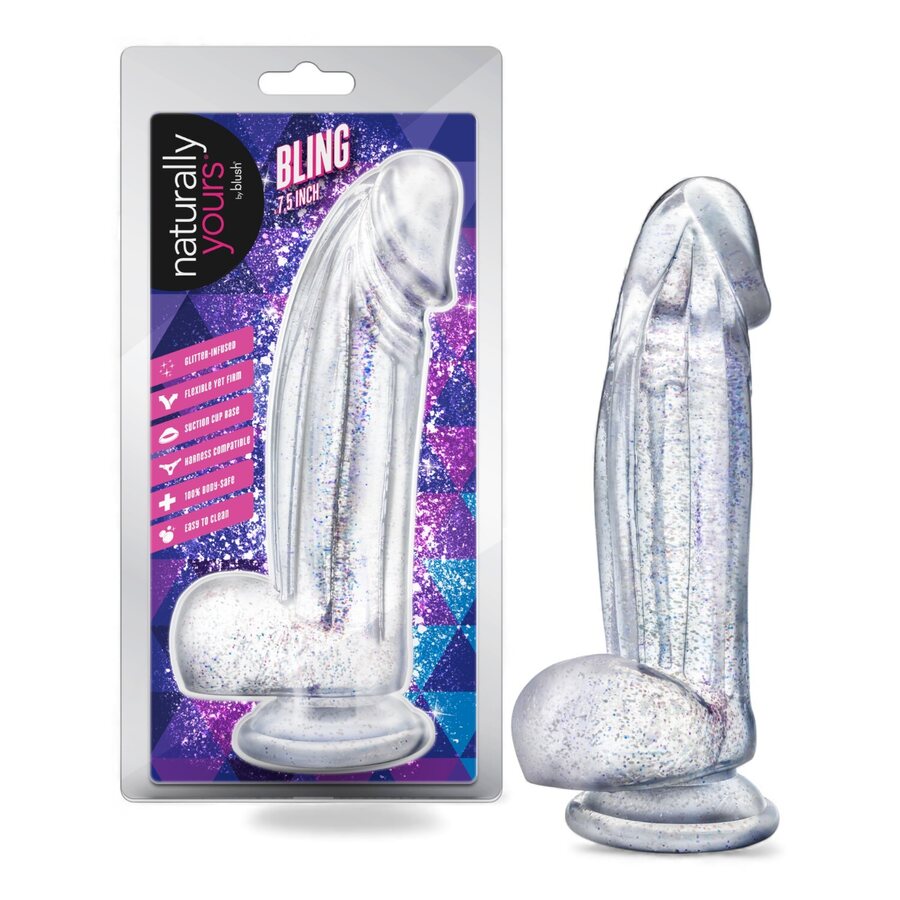 Blush Novelties Crystal Bling Luxe – Kimalteleva Realistinen Dildo Imukupilla (19 cm)
