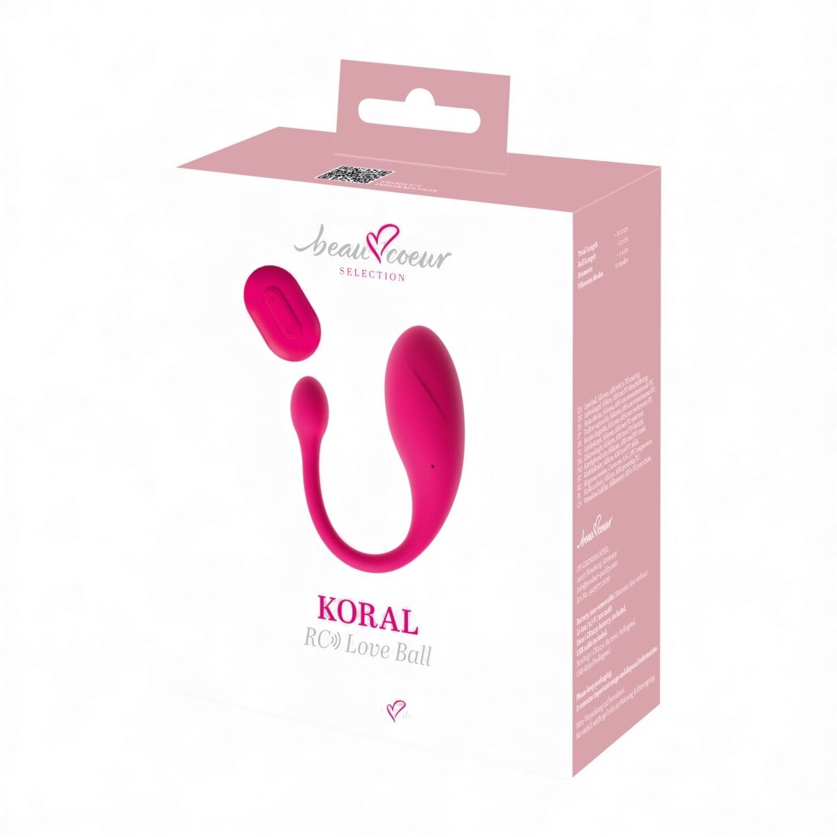 Beau coeur KORAL – Kauko-ohjattava Vibro-Lovepallo